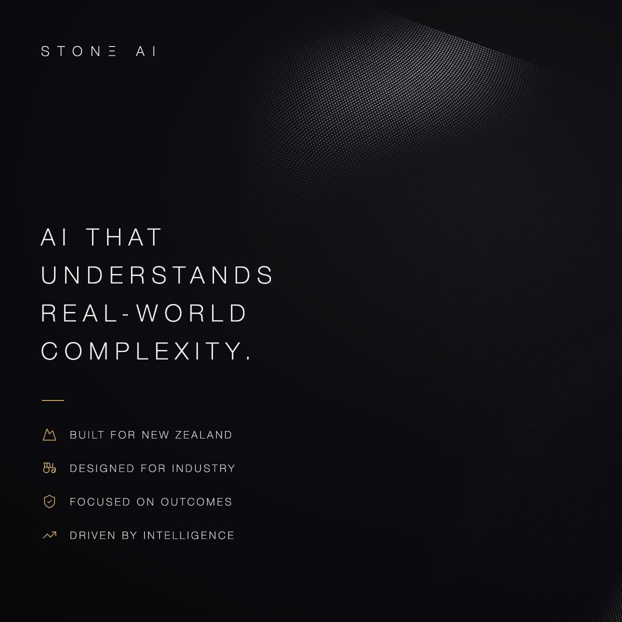 AI that understands real-world complexity — built for New Zealand, designed for industry, focused on outcomes, driven by intelligence